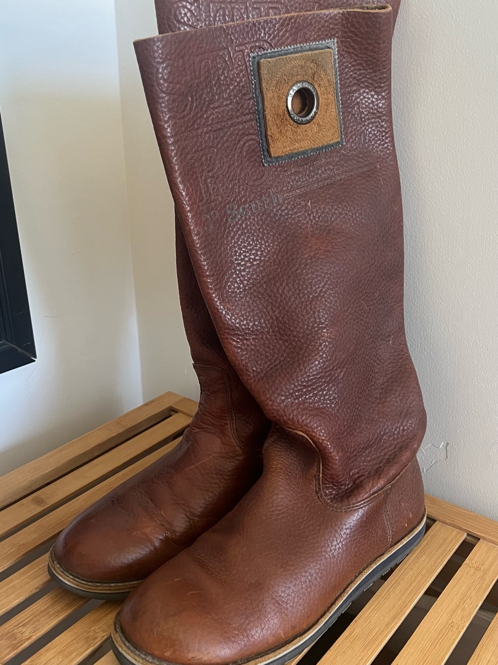 Women's Brown Leather Pull-On Ankle Boots